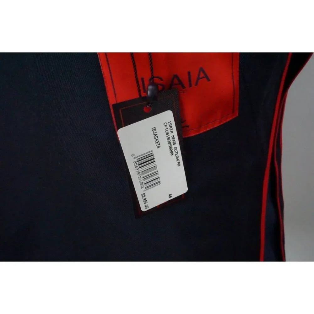 Isaia The Peacoat Blue Wool Cashmere Blend Overcoat Jacket Sz 38 US 48 EU NEW - Picture 8 of 9